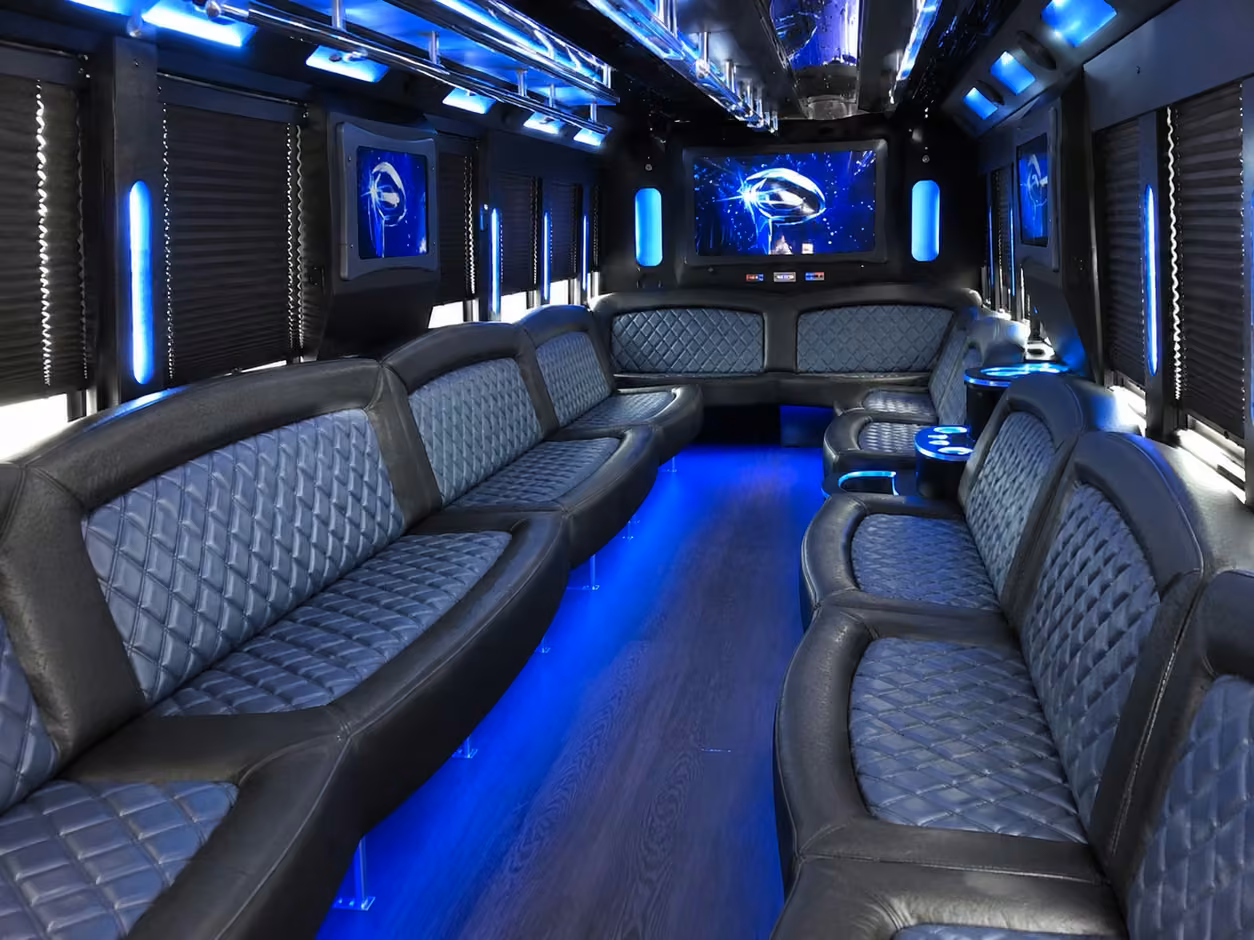 15 passenger party bus inside