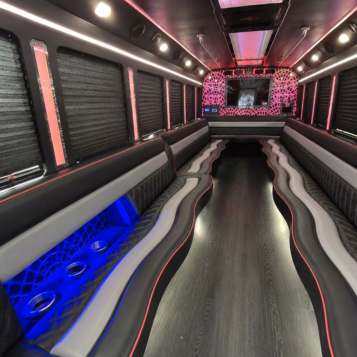 25 passenger party bus inside