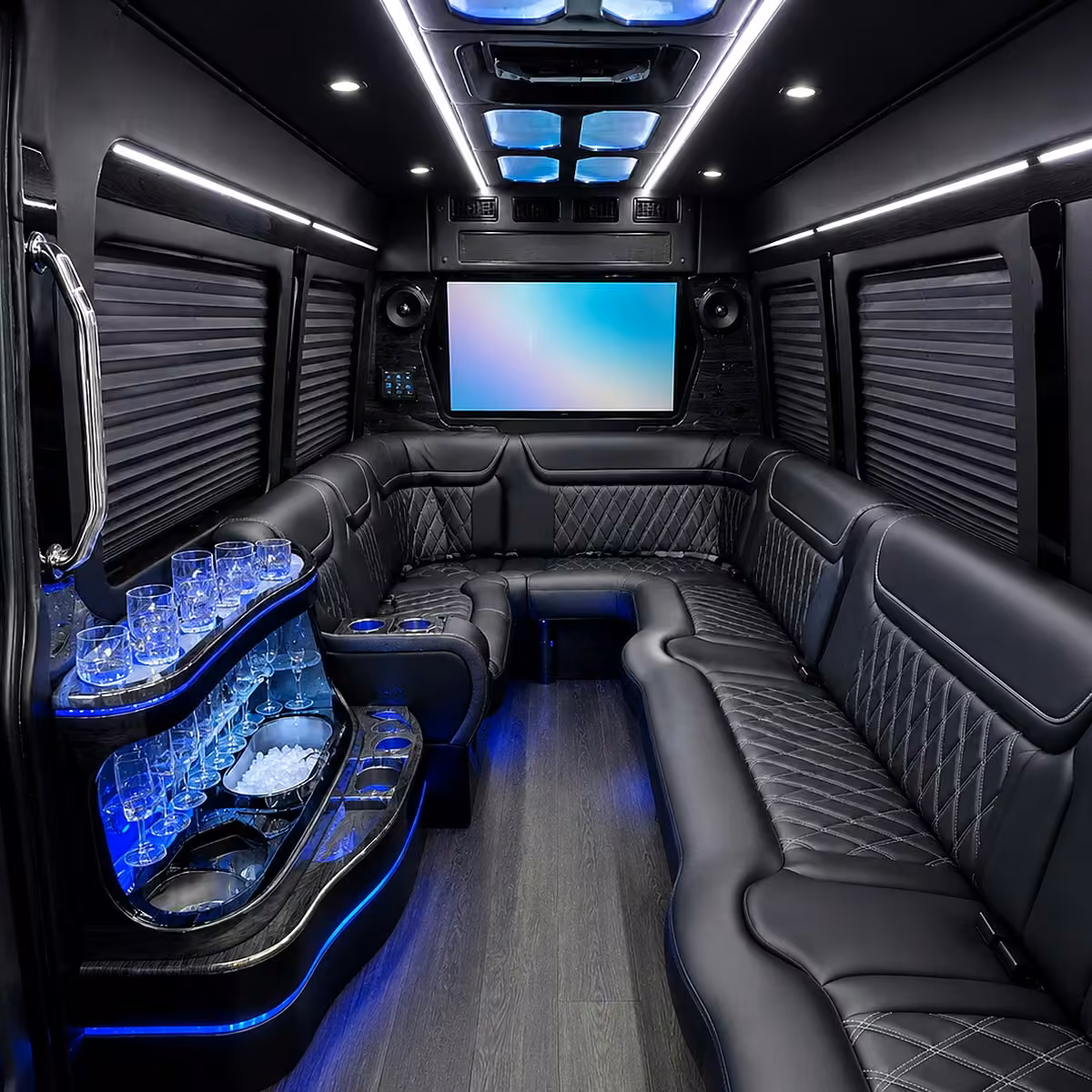 30 passenger party bus interior