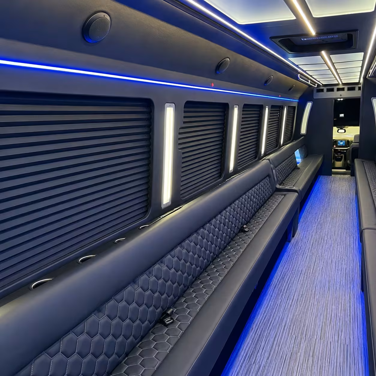 50 passenger party bus inside